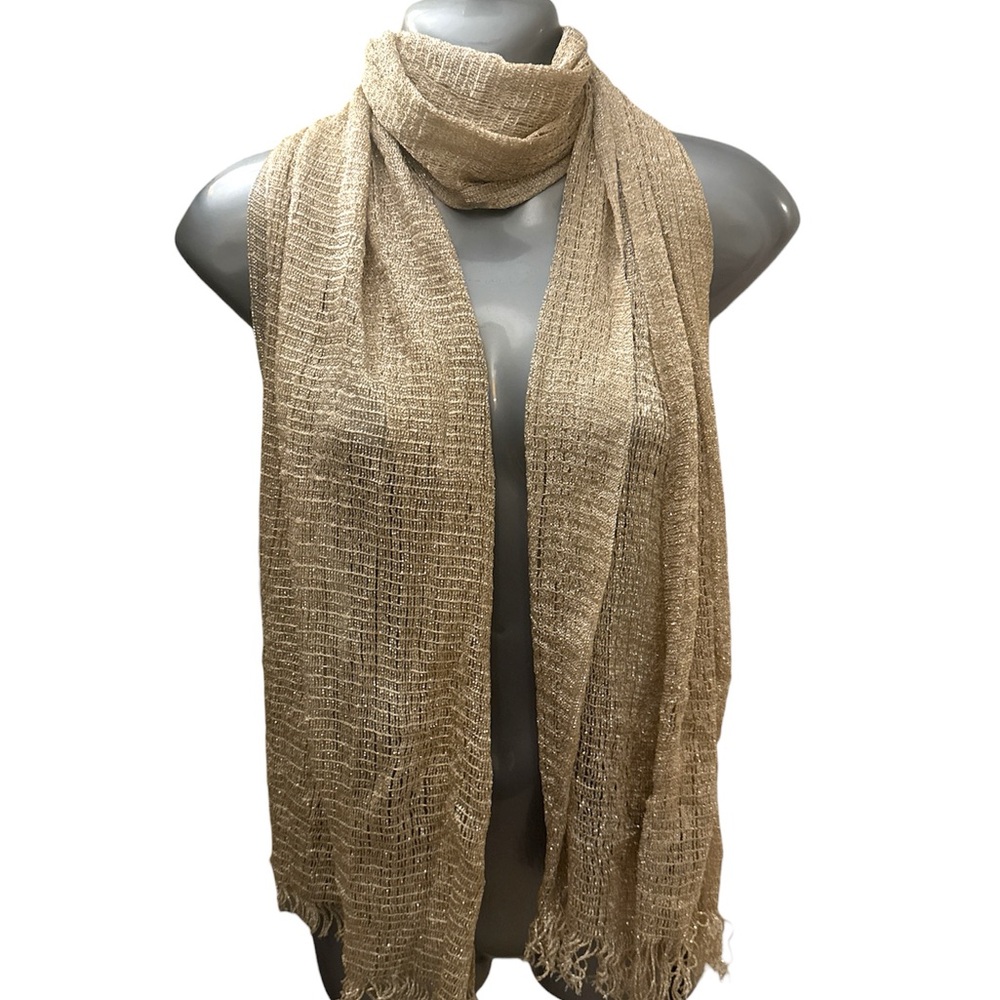 Stunning White House Black Market Shimmering Cream Scarf New with Tag